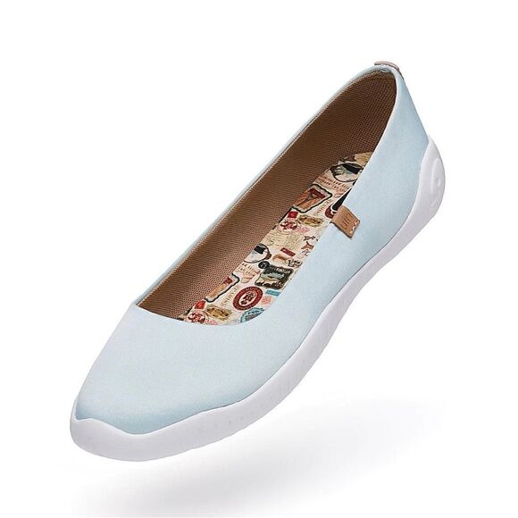 UIN Women's Ballet Flats Slip On Pointed Toe Casual Loafers (Blue Sky Silk) - Picture 6 of 7